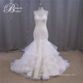 Pleated Bodice Mermaid Bridal Wedding Dress